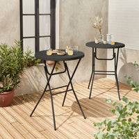 Set di 2 tavoli pieghevoli alti, grigio scuro