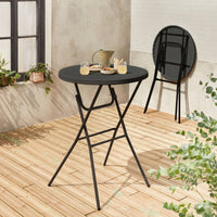 Set di 2 tavoli pieghevoli alti, grigio scuro