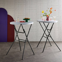 Set di 2 tavoli pieghevole in piedi, bianco