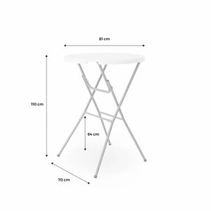 Set di 2 tavoli pieghevole in piedi, bianco