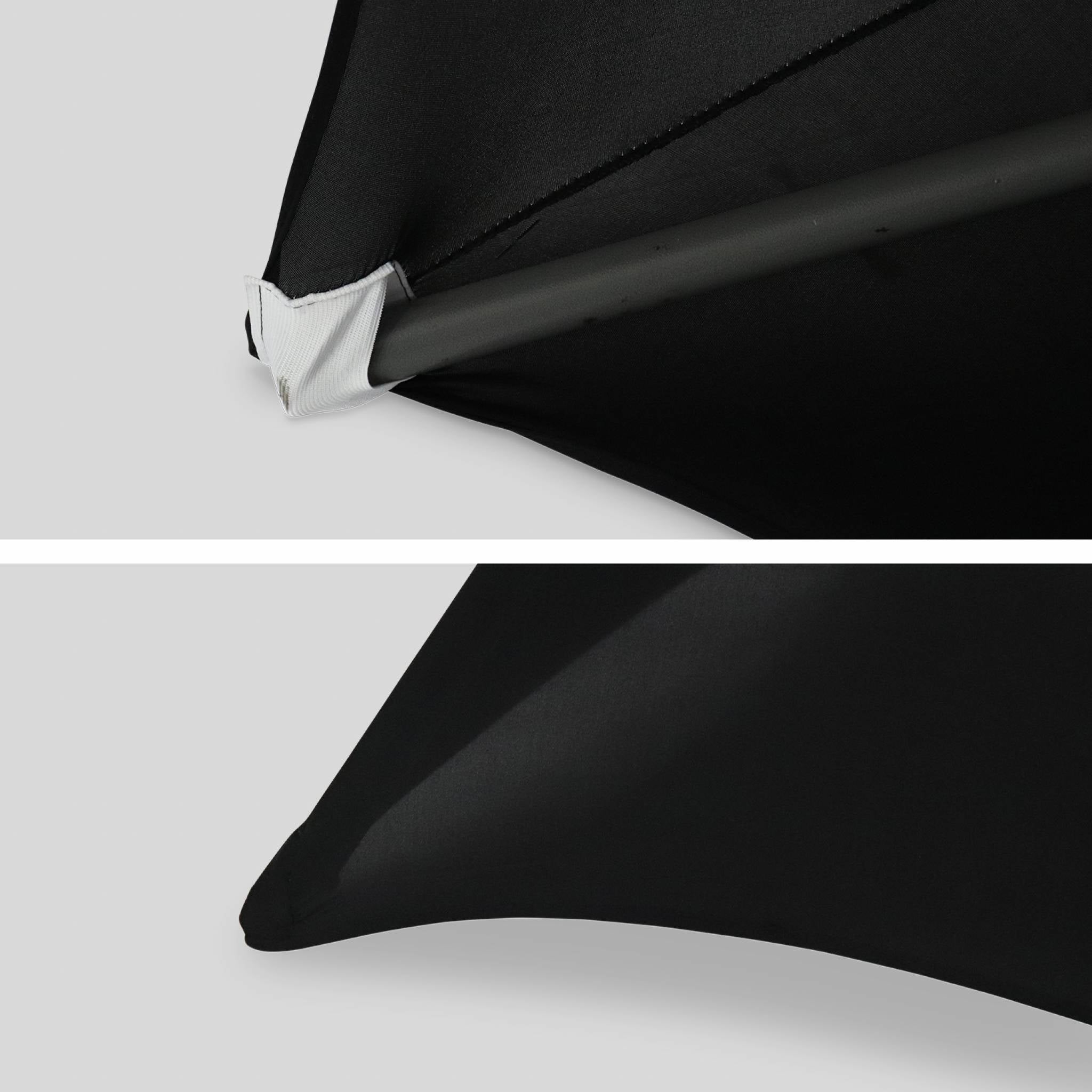 Set di 2 tavoli pieghevole con copertura protettiva, nero