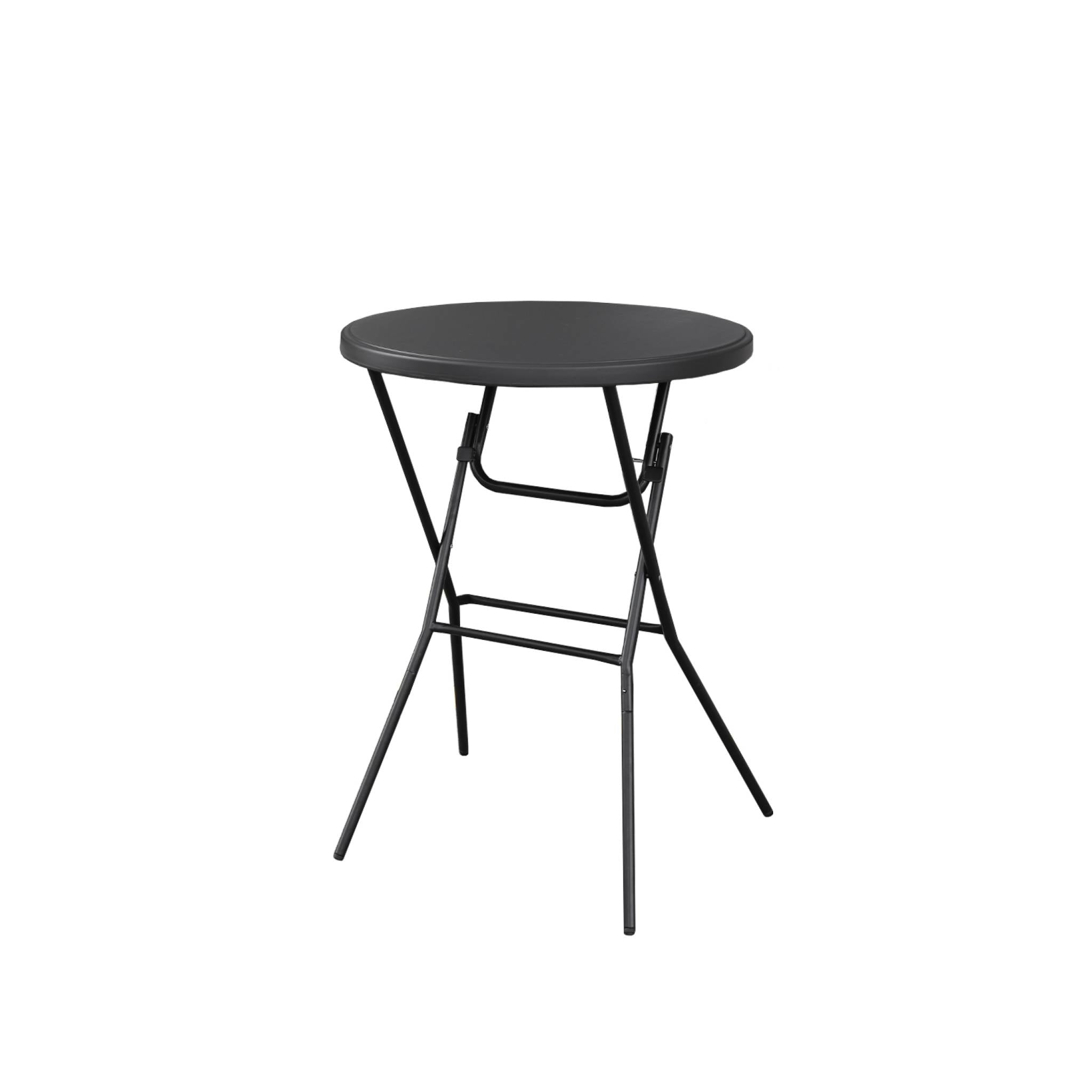 Tavolo alto pieghevole in acciaio per eventi, set di 4, grigio scuro