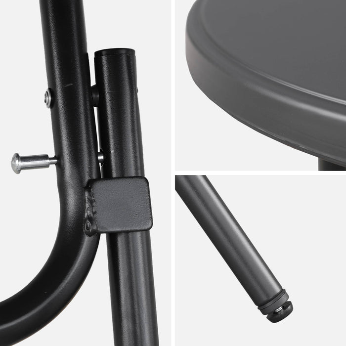 Tavolo alto pieghevole in acciaio per eventi, set di 4, grigio scuro