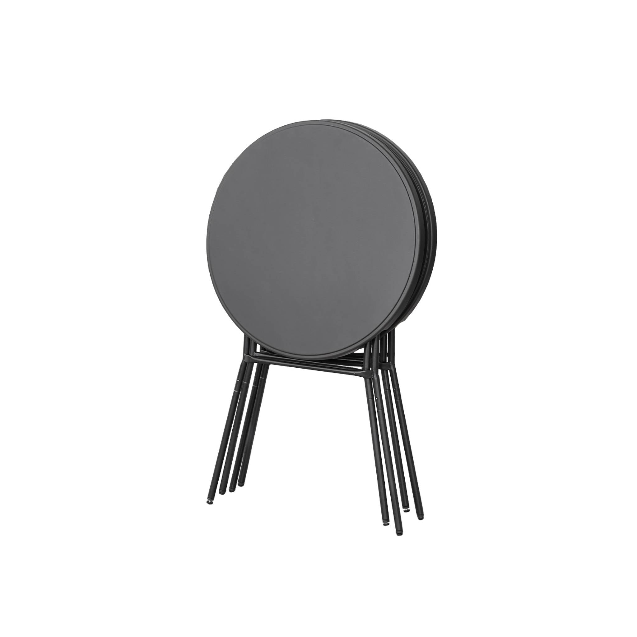 Tavolo alto pieghevole in acciaio per eventi, set di 4, grigio scuro