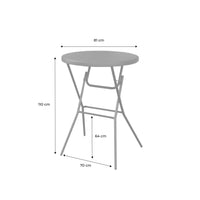 Set di 2 tavoli pieghevoli alti, grigio scuro