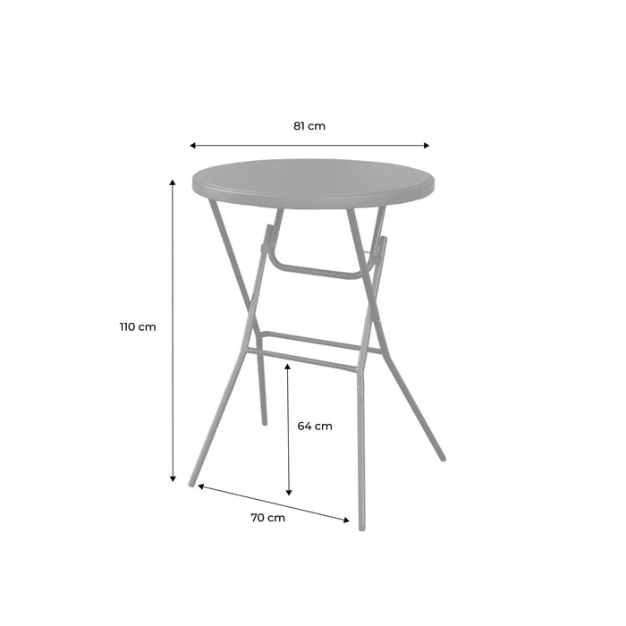 Set di 2 tavoli pieghevoli alti, grigio scuro