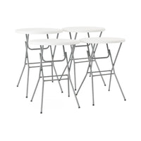 Tavolo alto pieghevole in acciaio per eventi, set di 4, bianco