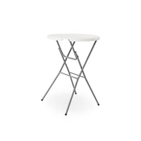 Tavolo alto pieghevole in acciaio per eventi, set di 4, bianco