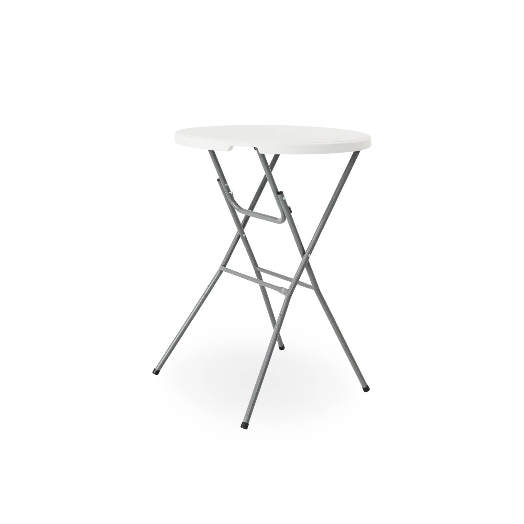 Tavolo alto pieghevole in acciaio per eventi, set di 4, bianco