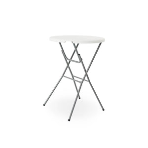 Tavolo alto pieghevole in acciaio per eventi, set di 4, bianco
