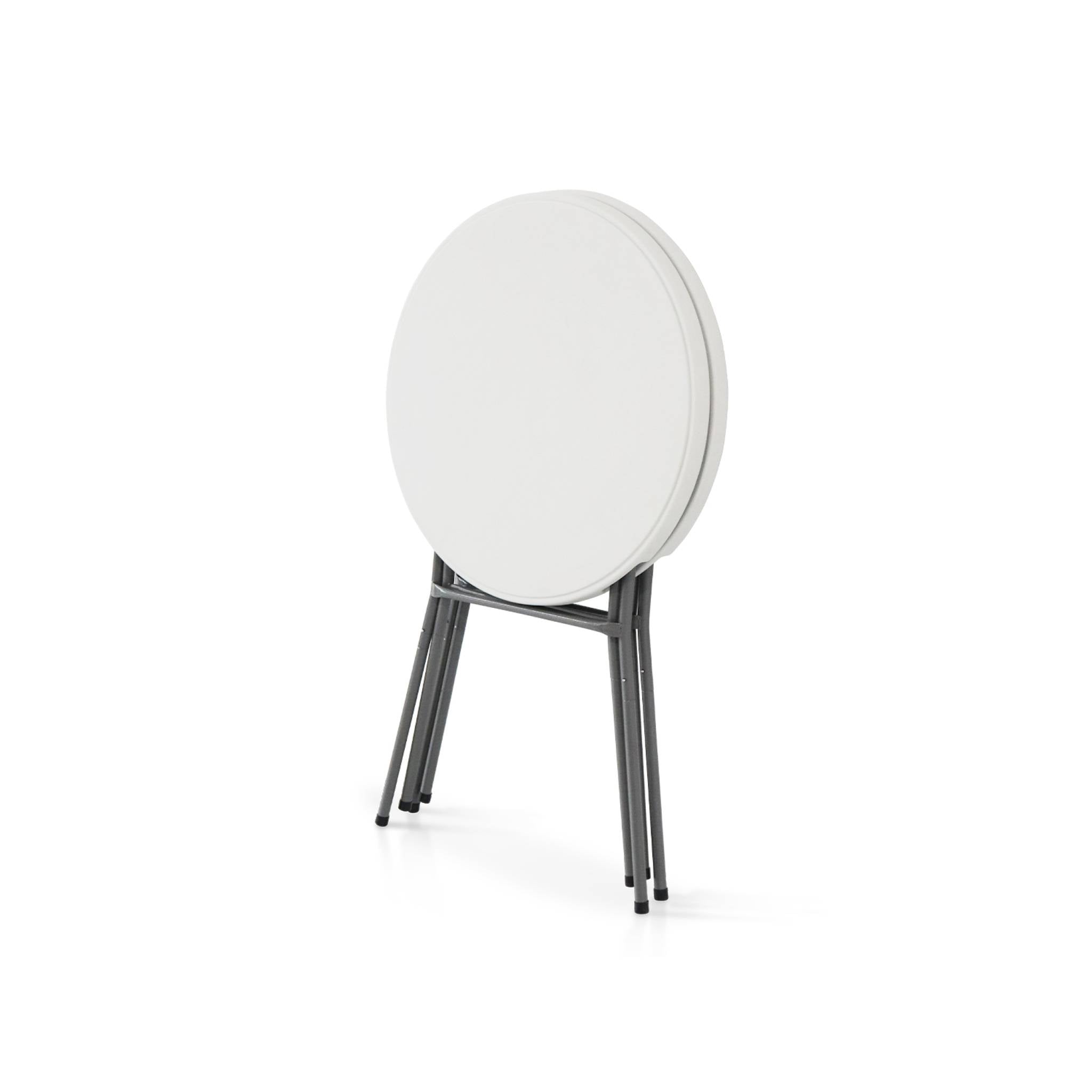 Tavolo alto pieghevole in acciaio per eventi, set di 4, bianco