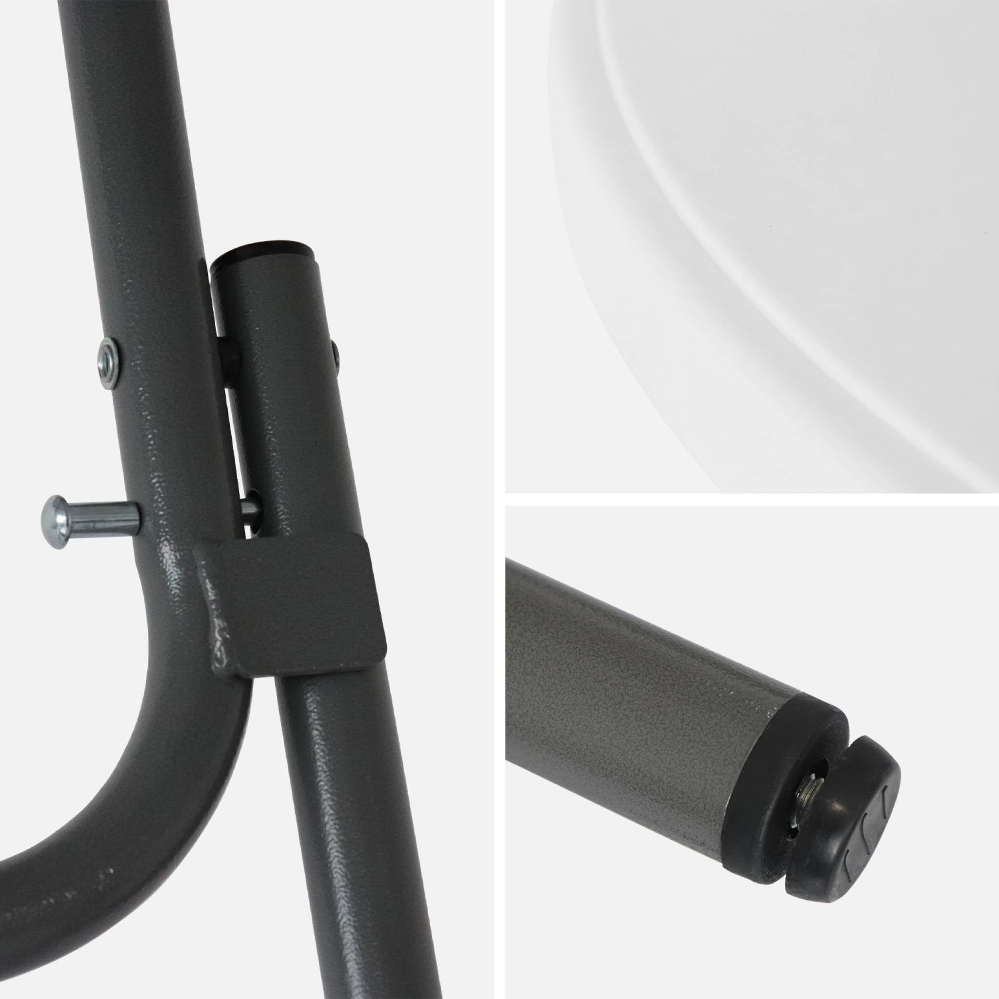 Set di 4 tavoli pieghevoli in acciaio per eventi con copertura