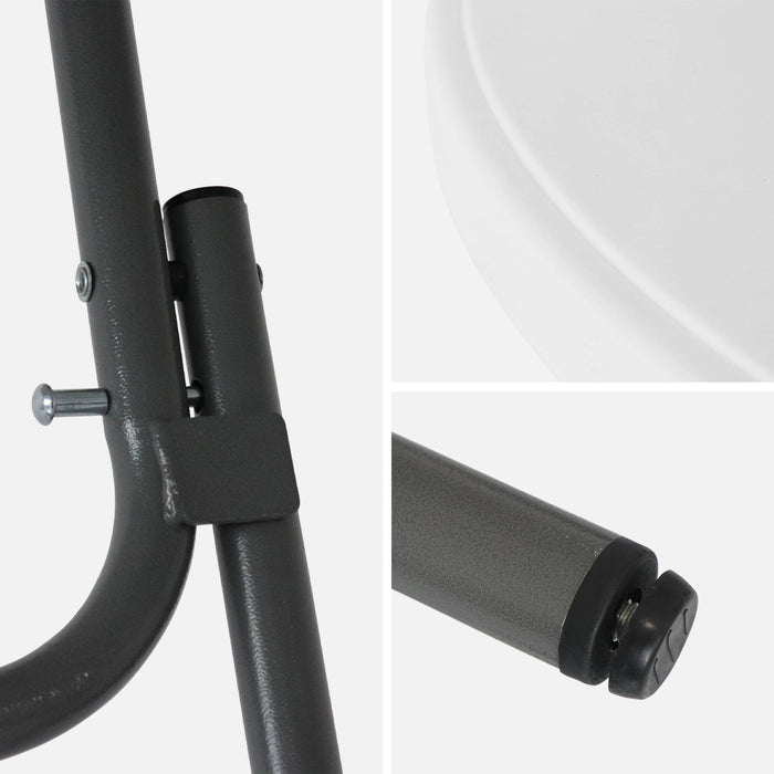 Set di 4 tavoli pieghevoli in acciaio per eventi con copertura