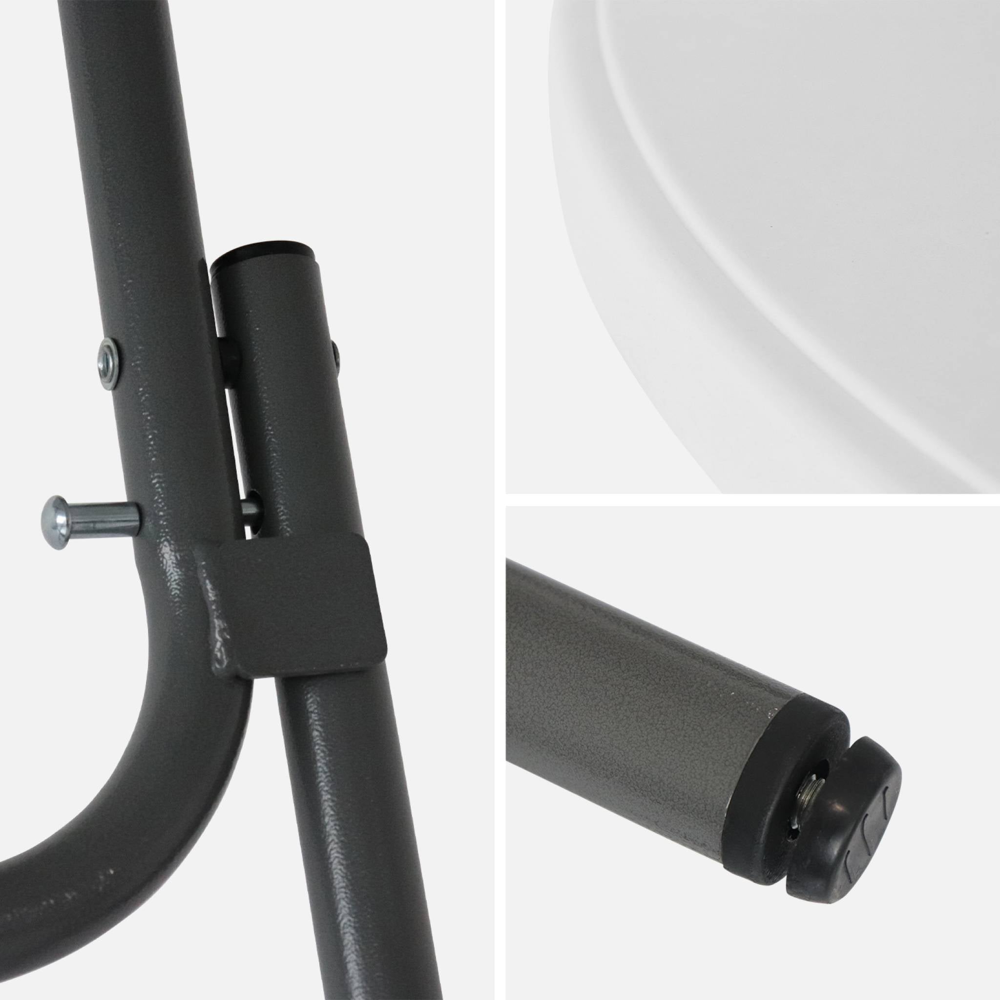 Set di 4 tavoli pieghevoli in acciaio per eventi con copertura