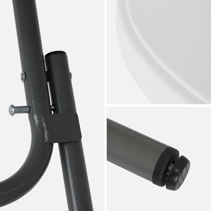 Set di 4 tavoli pieghevoli in acciaio per eventi con copertura