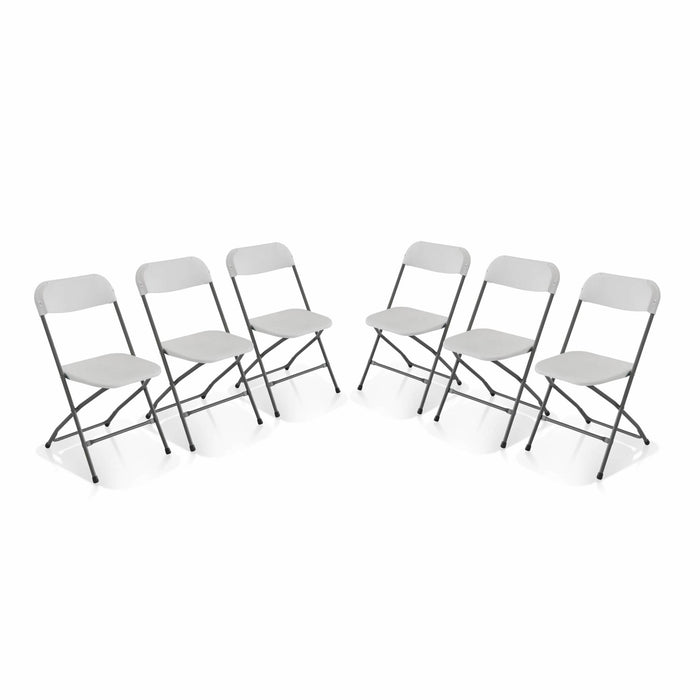Set di 6 sedie da ricevimento pieghevoli, bianco