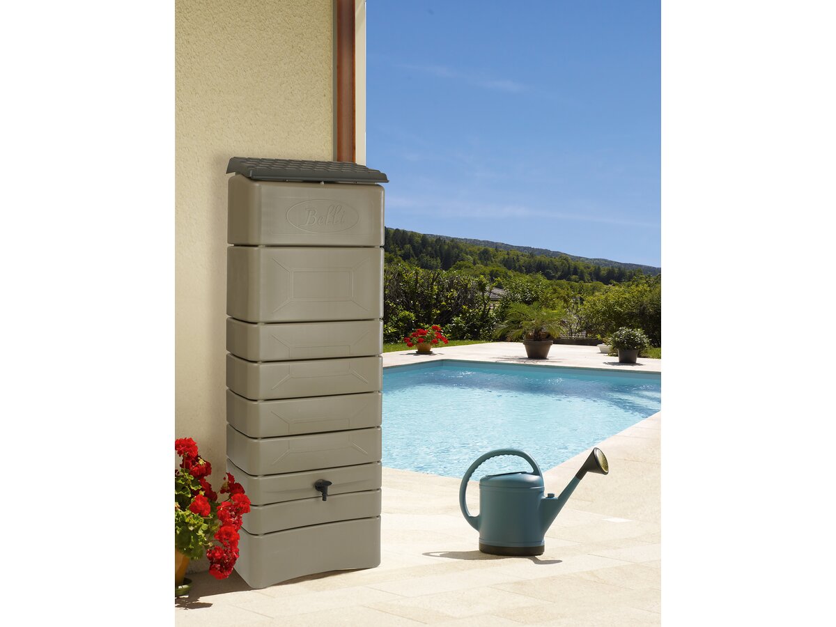 Serbatoio per il recupero dell'acqua a parete "Bekasi" - 300 L - Grigio talpa