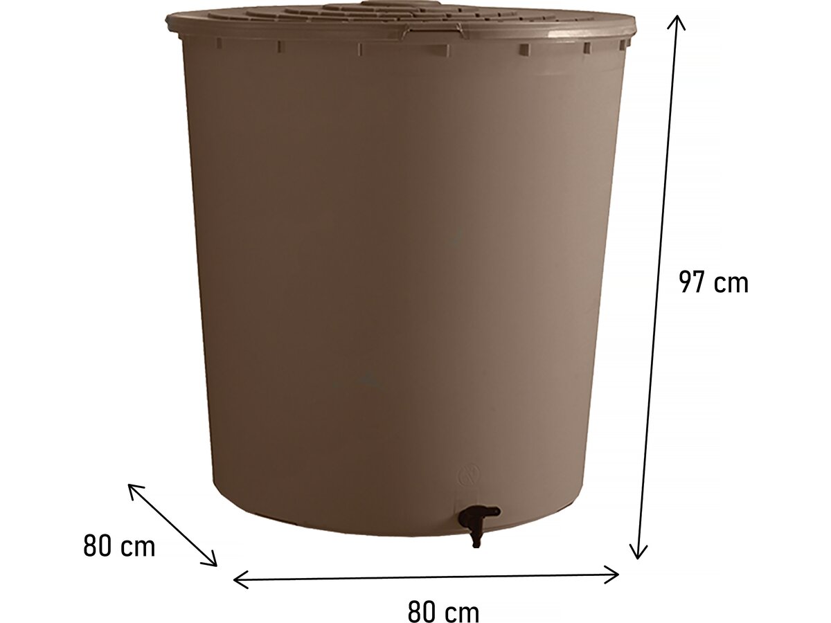 Serbatoio per il recupero dell'acqua "UBUD" - 350 L - Grigio talpa