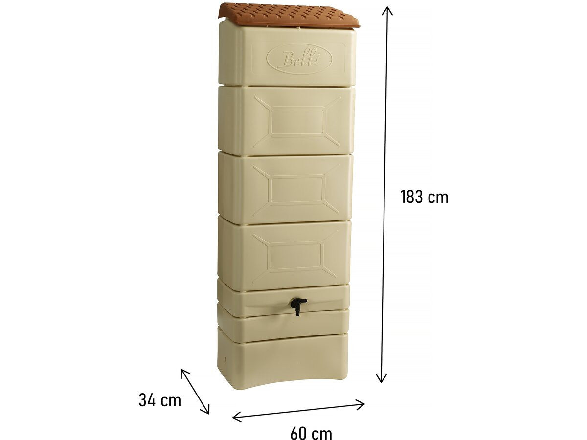 Serbatoio per il recupero dell'acqua a parete "Bekasi" - 300 L - Beige