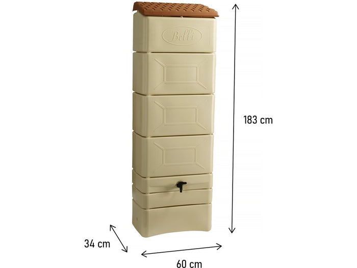 Serbatoio per il recupero dell'acqua a parete "Bekasi" - 300 L - Beige