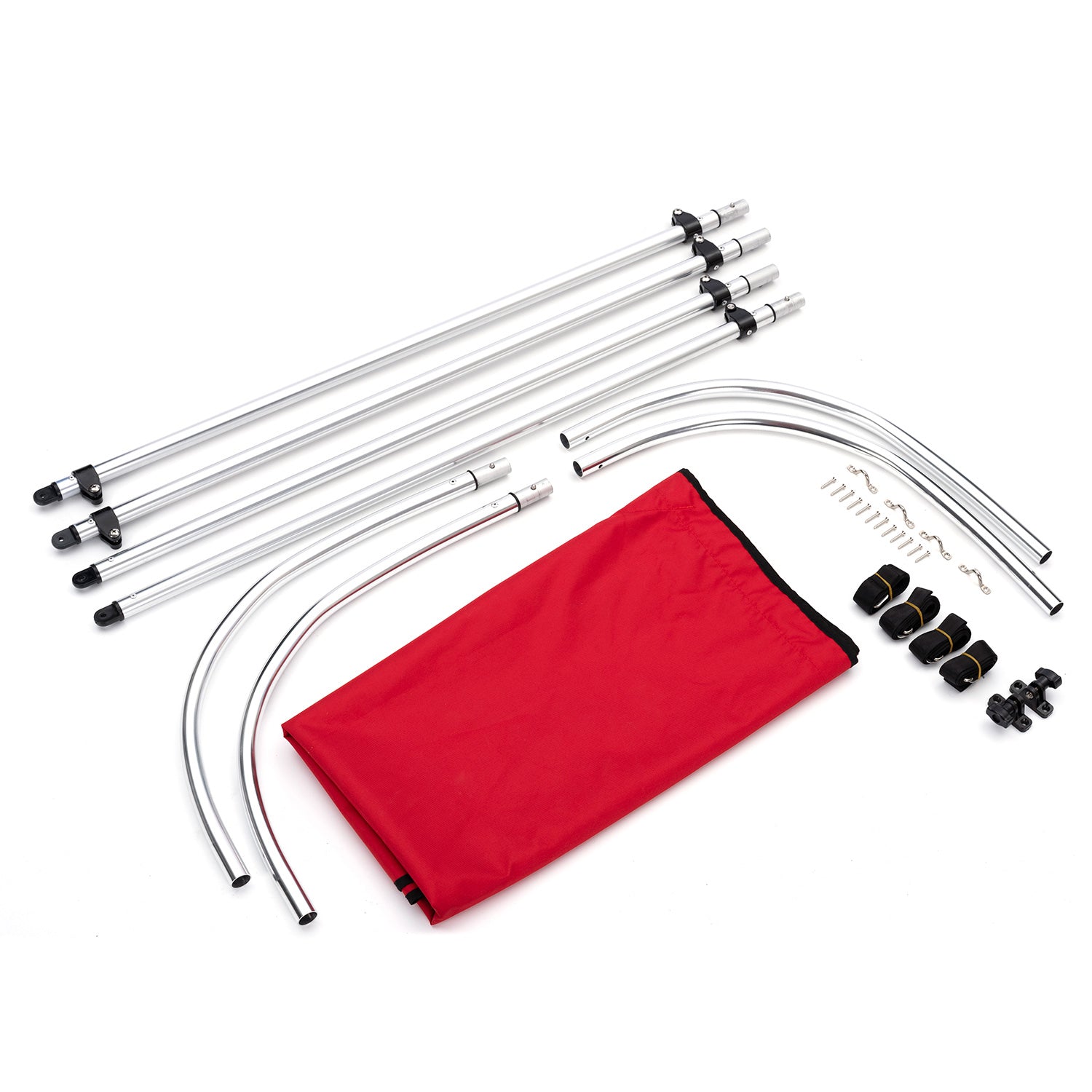 Tendalino Coprisole 130-150Cm Con Struttura Cromo Lucido Per Barche In Vetroresina