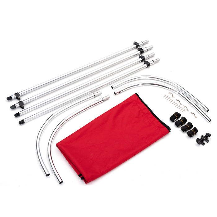 Tendalino Coprisole 130-150Cm Con Struttura Cromo Lucido Per Barche In Vetroresina