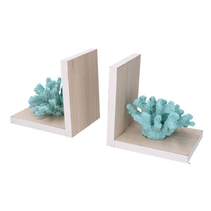 Reggilibri legno mare corallo azzurro cm 32x6h12/16