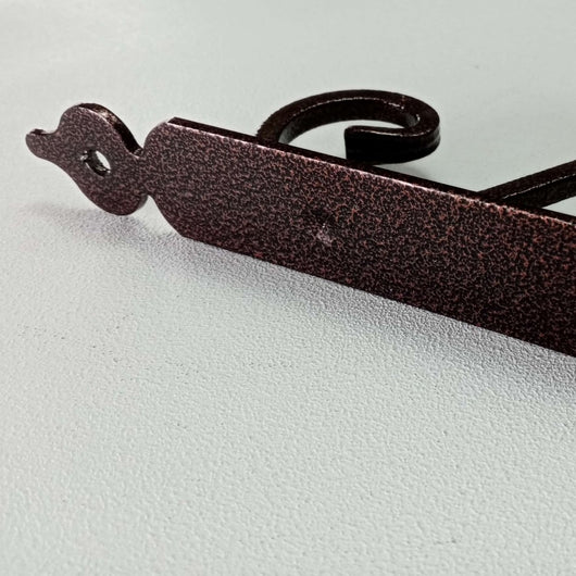 Reggimensola ramata da 280x330mm staffa rustica anticata con saetta di rinforzo