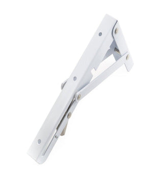 Reggimensola Supporto Staffa In Metallo Pieghevole Regolabile Bianca 40x20cm         