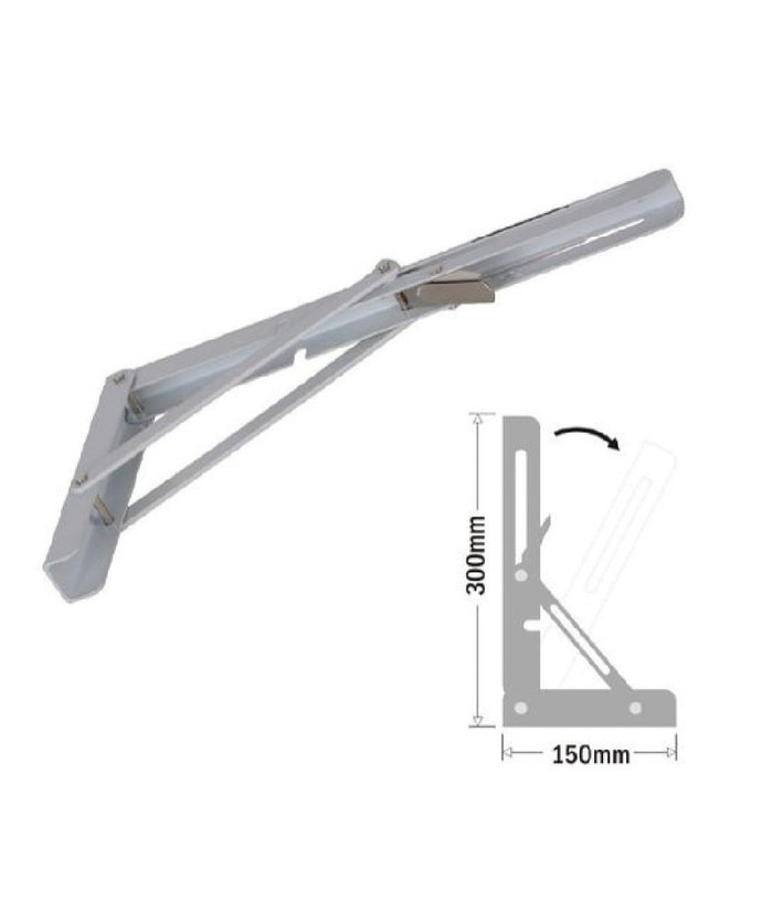 Reggimensola Supporto Staffa Metallo Pieghevole Regolabile 30x15cm Bianco 91289         