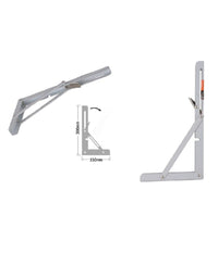 Reggimensola Supporto Staffa Metallo Pieghevole Regolabile 30x15cm Bianco 91289         