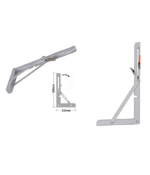 Reggimensola Supporto Staffa Metallo Pieghevole Regolabile 30x15cm Bianco 91289         