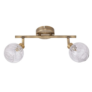 LÚZETE - REGLETA DE FOCOS 2 LUCES QUINN CUERO