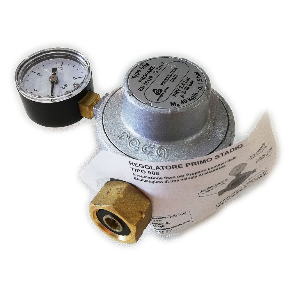 Regolatore di 1° stadio portata massima 40kg/h riduttore gas gpl alta pressione
