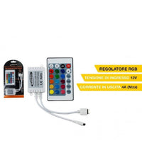 Regolatore Telecomando Ir 24 Tasti Luce Musica 12v Per Strisce Led Rgb Te-rgb         
