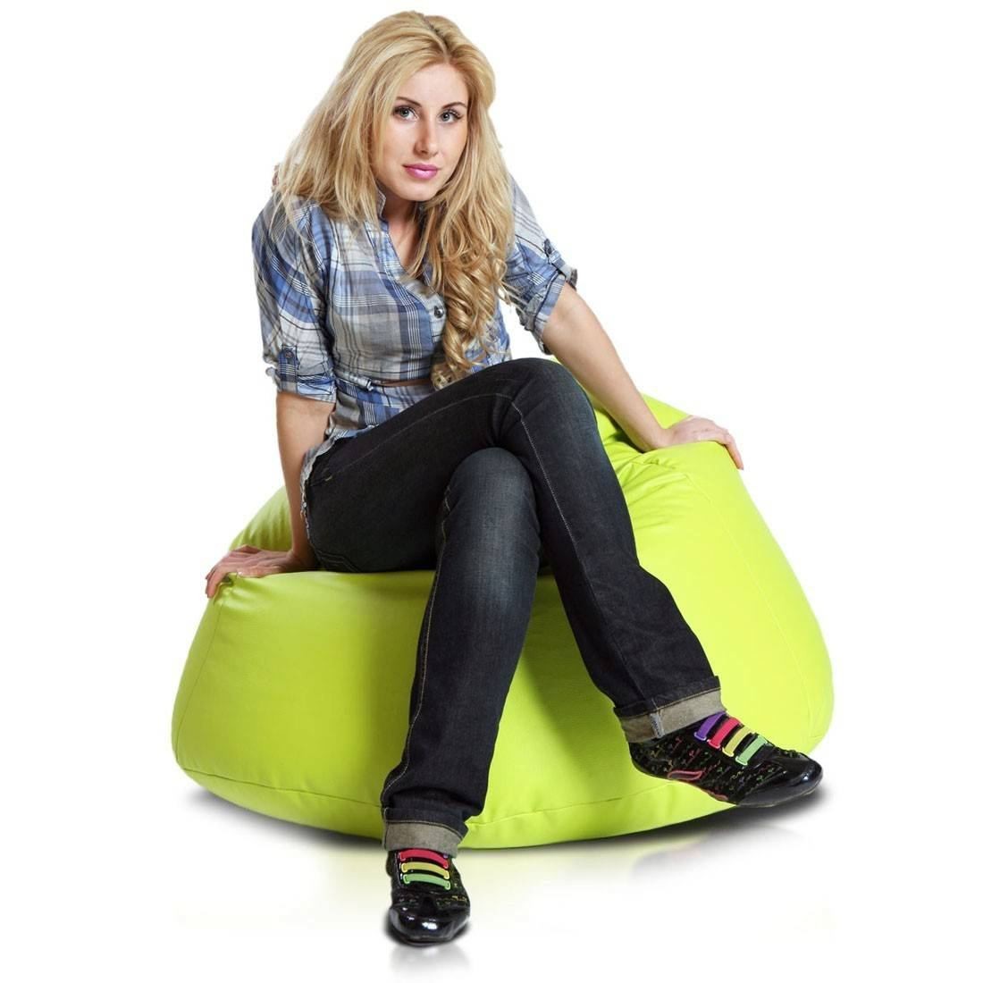 Relax Pouf a Sacco con imbottitura in tessuto Ecopelle Puff XXL