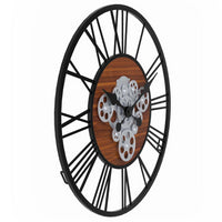 IDMarket - Reloj de pared de diseño industrial de 60 cm con engranajes