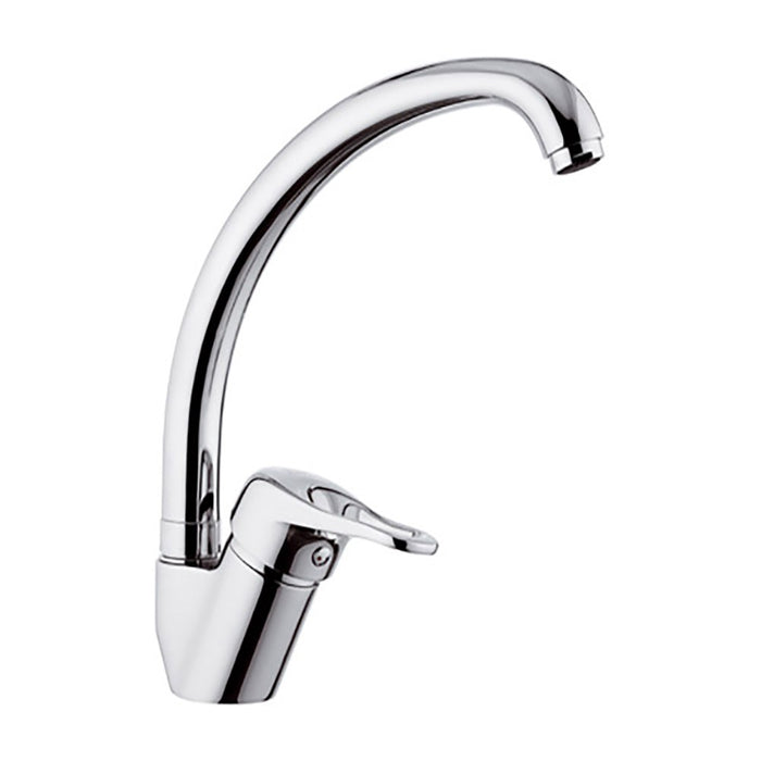 Remer serie kiss miscelatore per lavello canna alta monocomando finitura cromata lucida