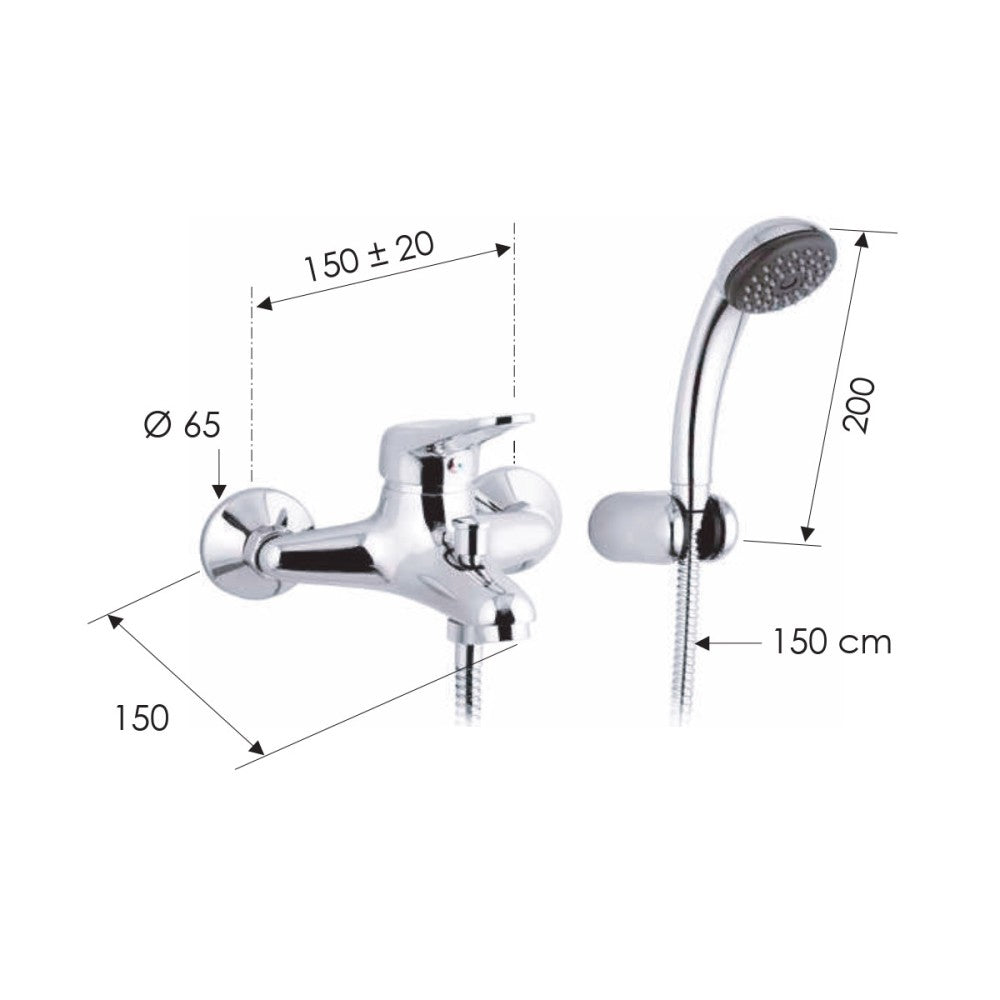 Remer serie kiss miscelatore per vasca monocomando finitura cromata lucida