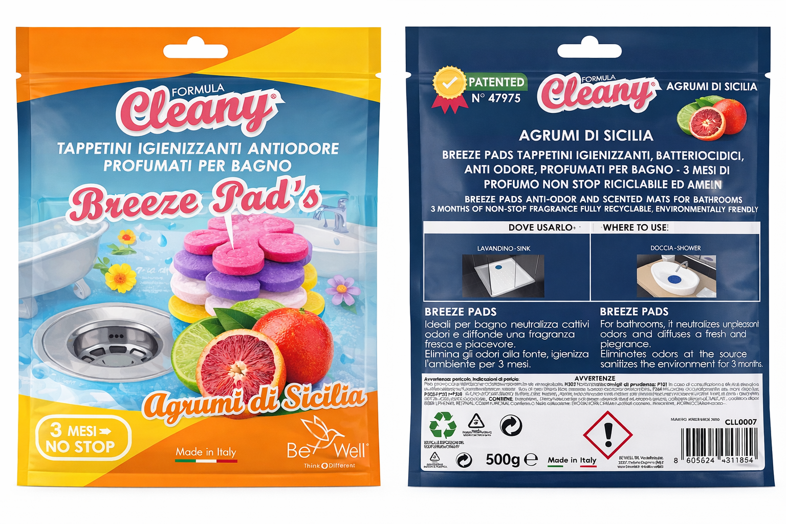 BREEZE PAD ELIMINA ODORI CUCINA AGRUMI DURATA 3 MESI