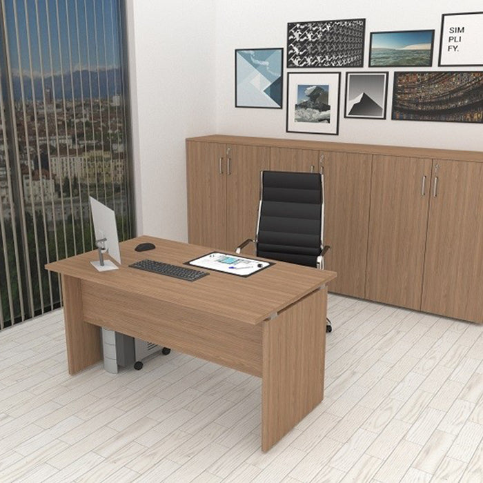 Scrivania da Ufficio BURO Noce Chiaro 160 cm