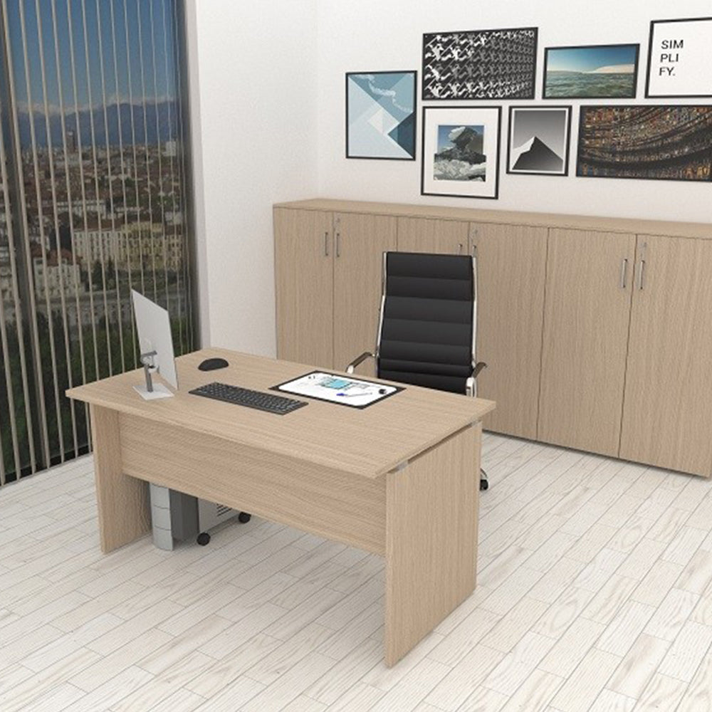 Scrivania da Ufficio BURO Rovere Chiaro 160 cm