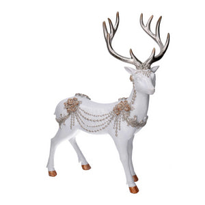 Renna resina bianco cm 30,5x16h42,5