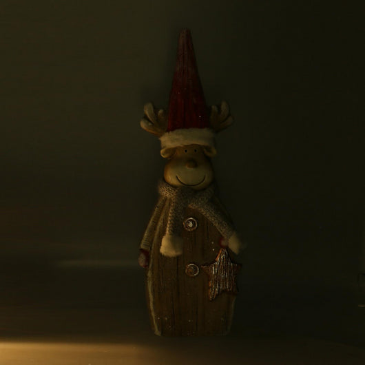 Renna resina led rosso cm 19x10,5h55,5