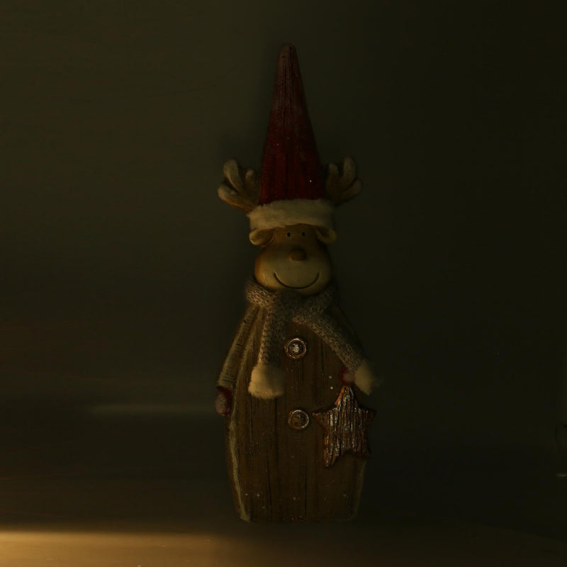 Renna resina led rosso cm 19x10,5h55,5