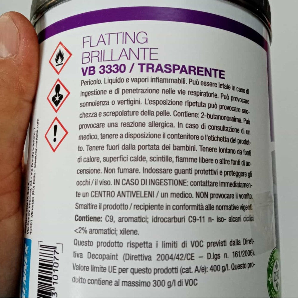 Renner 750ml flatting trasparente brillante a solvente per nautica