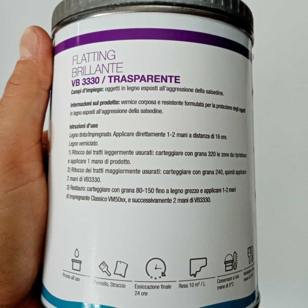 Renner 750ml flatting trasparente brillante a solvente per nautica