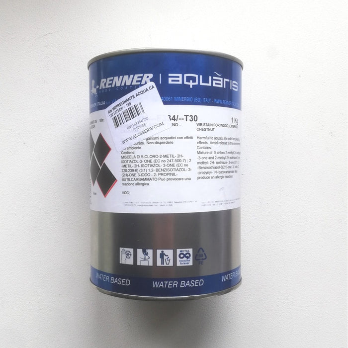 Renner aquaris ym f334 da 1kg netto impregnante professionale acqua per esterni, colori disponibili  teak