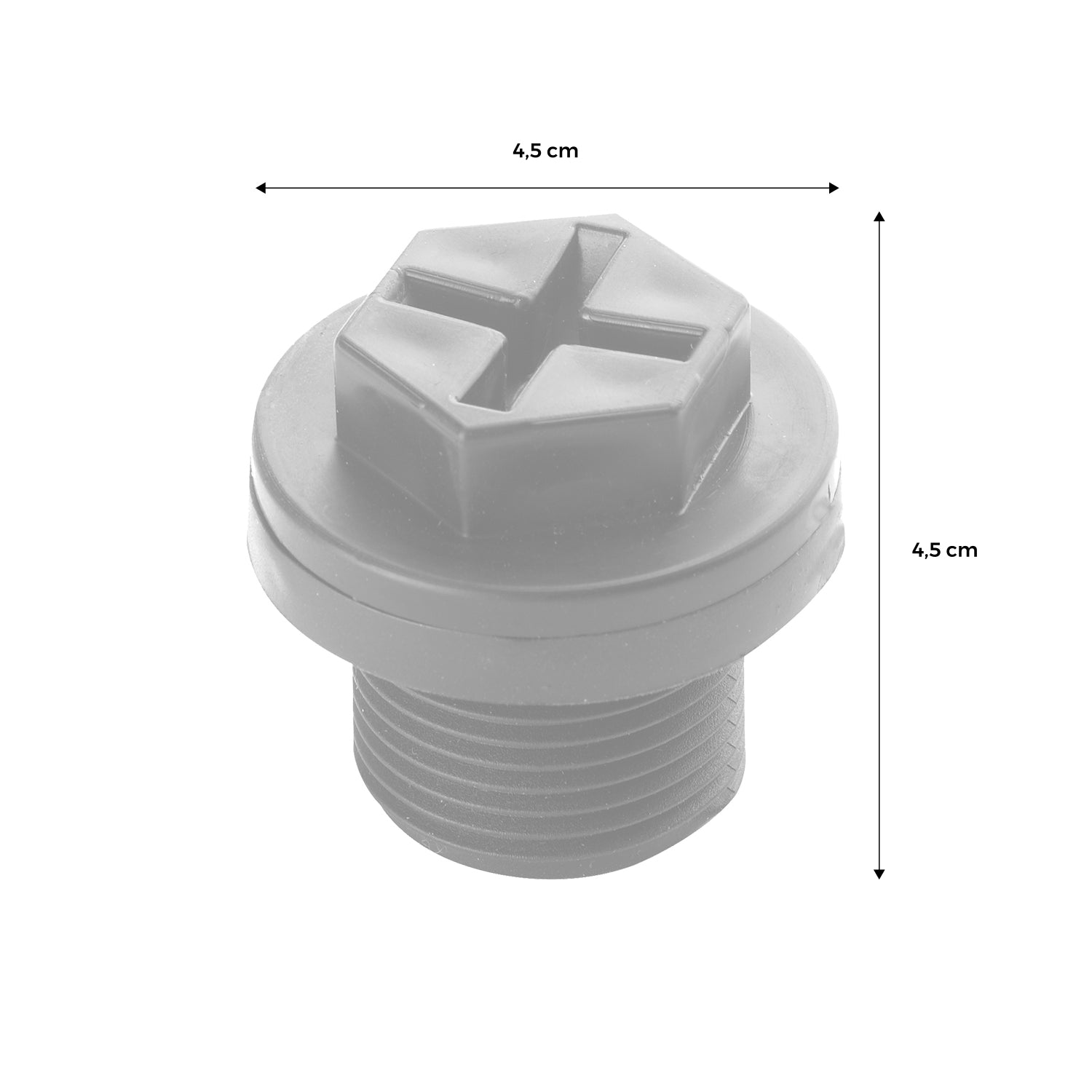 Tappo di scarico 26/34 per raccoglitore d'acqua, nero