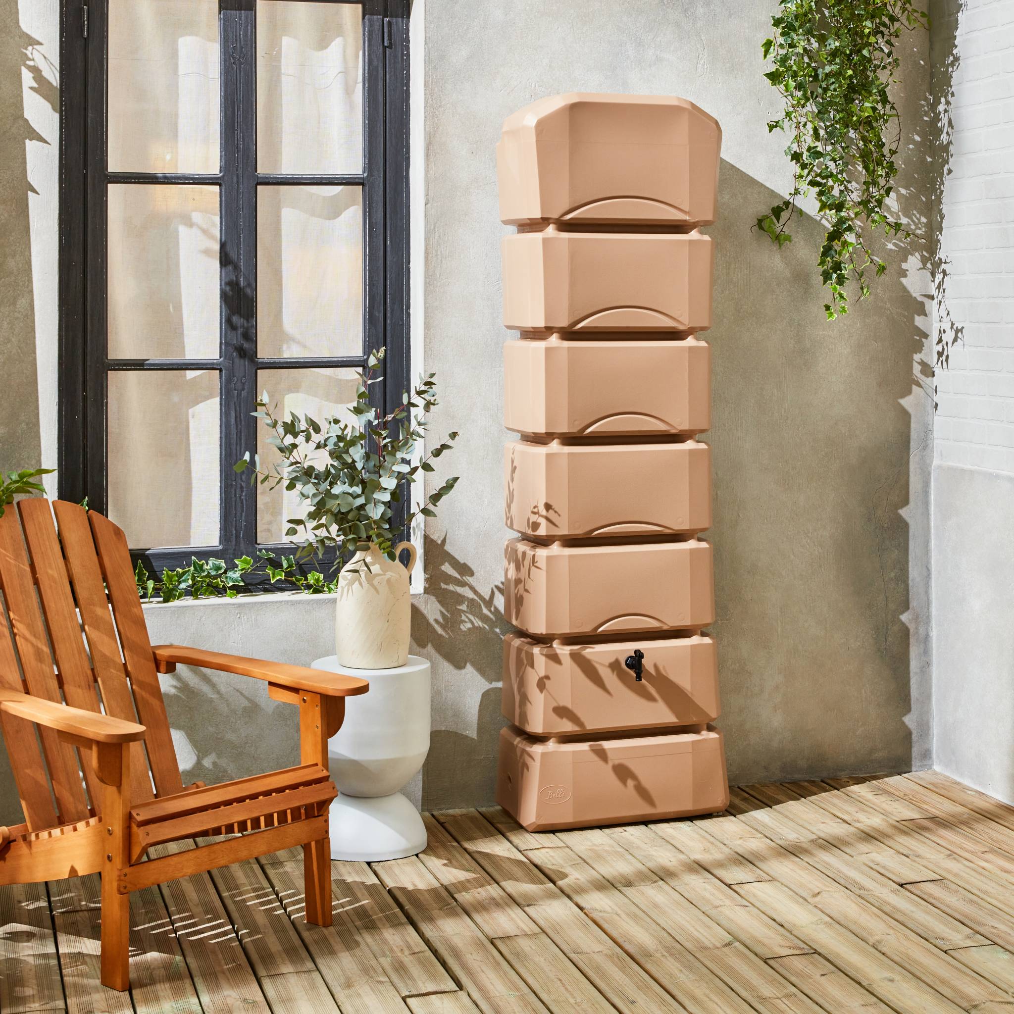 Raccoglitore d'acqua da parete, 300l, cappuccino